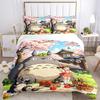 Springtime Adventure Totoro Print 3Pcs Bedding Setduvet Cover With 2 Bedropillowcase Home Birthday Gift