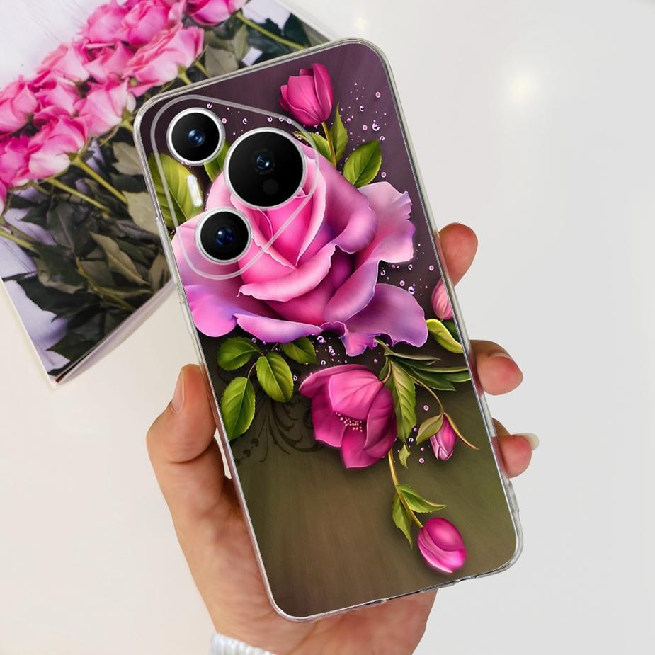Чехол для Huawei Pura 70 Милый мультяшный расписной чехол Прозрачный силиконовый чехол для телефона Для Huawei Pura 70 Pro Plus Pura70 Pro + Мягкий чехол