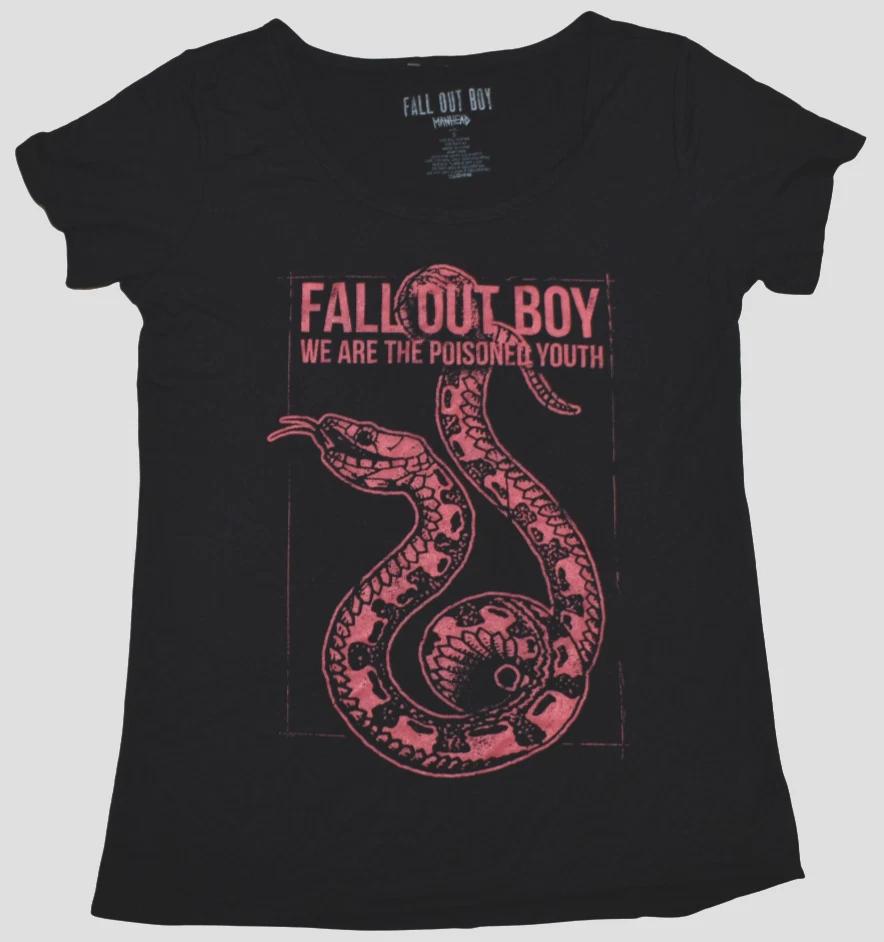 Fall Out Boy FOB Juniors Мы - отравленная молодежь Змея Черная Футболка Новая с Бирками Маленькая