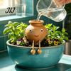 Automatic Drip Irrigation for Small Pots Terracotta Watering Spike, Cute Face Self Plant Insert Potted Decorative Smiling Doll Stakes Plants,