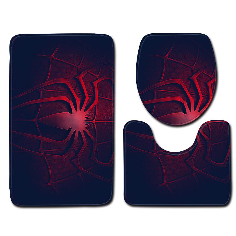 3D Spider Bathroom Toilet Three-Piece Floor Mat Door Mat Bathroom Carpet