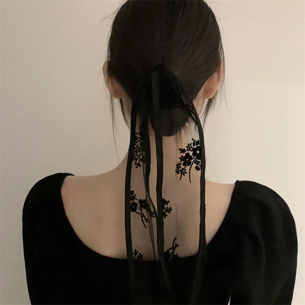 Sweet Hair Band Neckerchief Y2k Head Scarf New Flower Lace Neck Strap