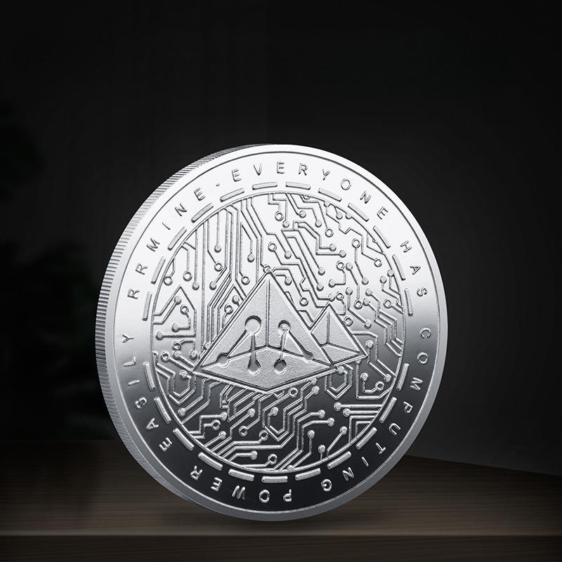 Металлическая памятная монета биткойн, файл Fil, виртуальная коллекция монет Ribo, памятный цифровой сувенир