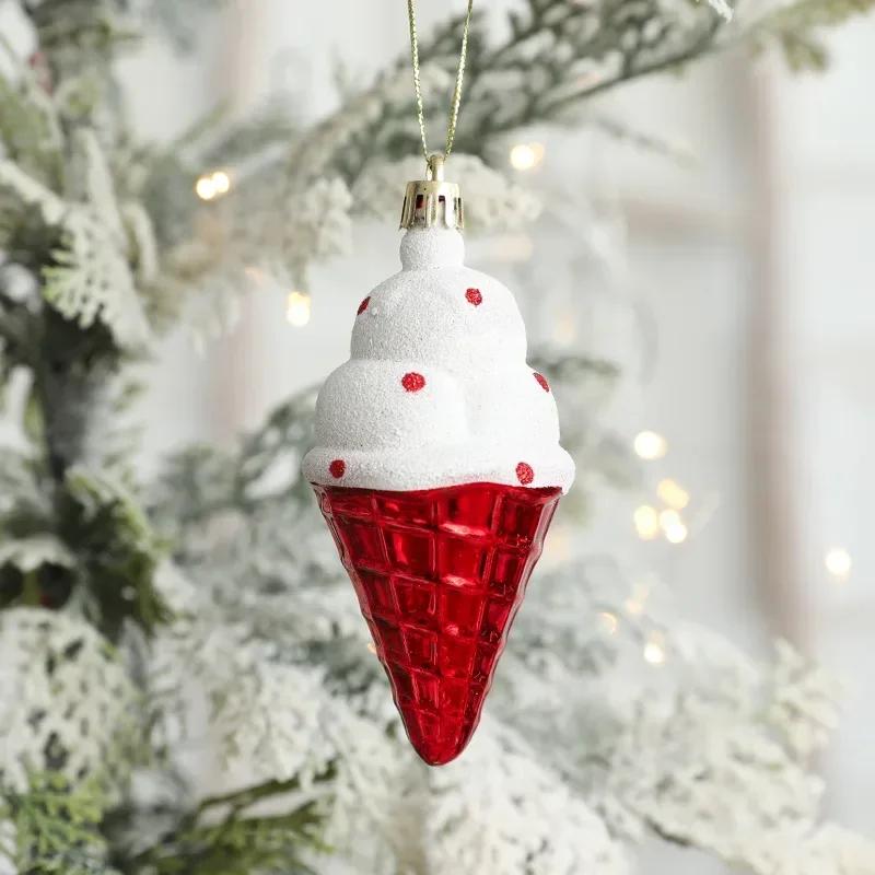 2pcs New Christmas Snowman Mini Decoration Christmas Trees Small Pendant Father Christmas Cabin Ornaments Party Arrange Supplies