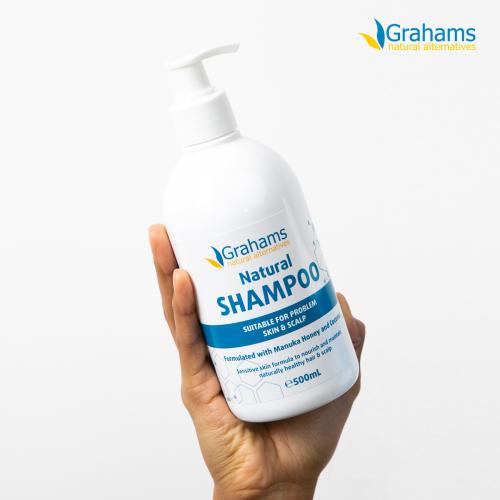 Grahams Натуральный шампунь 500 мл Зуд и чувствительность кожи головы 99% натуральных ингредиентов