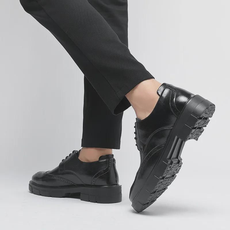 Мужские кожаные туфли, увеличивающие рост: 10см Бизнес, 8см Свадебные варианты в британском стиле