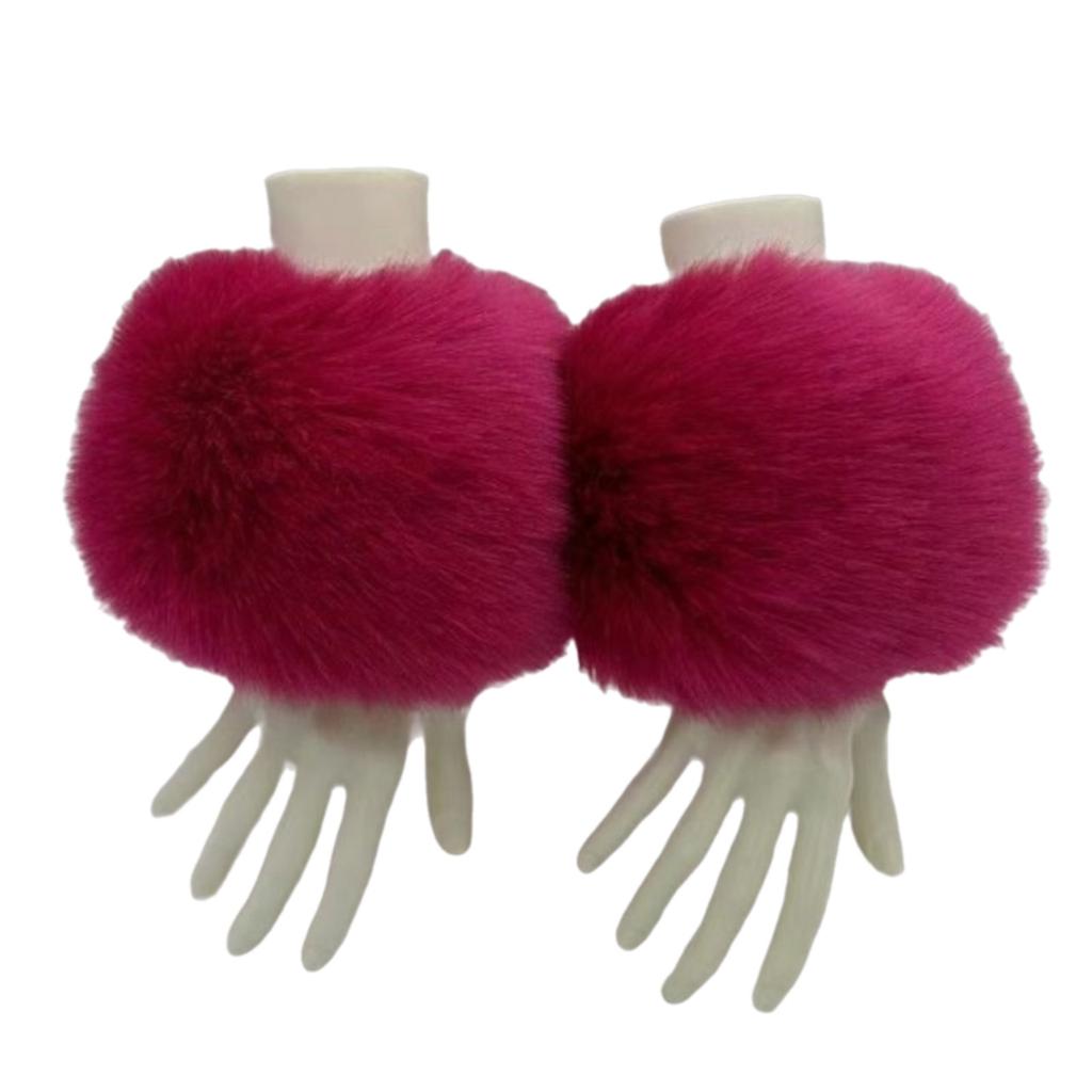 Мягкие пушистые нарукавники для модных женщин и модной молодежи, разноцветные пушистые манжеты в стиле Y2K
