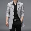 Spring and Autumn New Thin Windbreaker Men's Medium-Length Windbreaker Coat Korean Style Trendy Slim and Handsome Men's Jacket