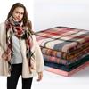 Модный женский клетчатый квадратный шарф, шаль, новый осенне-зимний повседневный теплый шарф