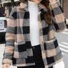 Plus Size Women's Winter Fashion Plush Long Sleeved Casual Coat