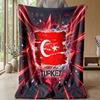 Turkey Football Printed Flannel Blanket Skin Friendly Warm Decorative Throw for Indoor Couch Bed Daily Use