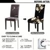 4/6 Pcs Black Floral Stretch Chair Covers Universal Seat Protectors Machine Washable Home Restaurant Dining Room Decor