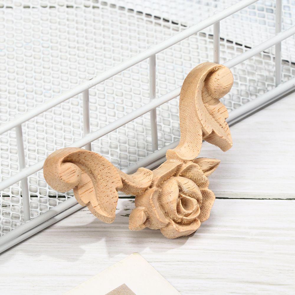 Наклейки Аппликации Аппликация из цельного дерева Угловой цветок Резьба по дереву Мебельная наклейка Деревянная аппликация