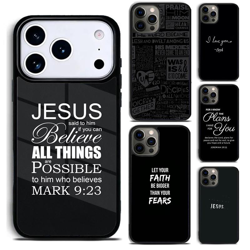 Стих из Христианской Библии Чехол для телефона с изображением Иисуса для iPhone 17,16e,15,14,13,12,11,Mini,Pro,MAX мягкий силиконовый чехол