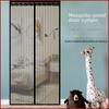 Magnetic Summer Mesh Door Curtain - Stripe Design, No-Drill, Anti-Mosquito with Fasteners