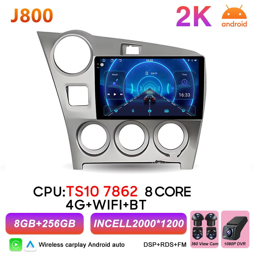 Android 16 Car Radio Carplay For Toyota Matrix 2 E140 2008 2009 2010 2011 2012 2013 2014 Video Multimedia Player Car Stereo RSD