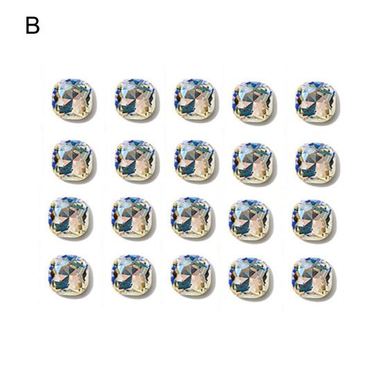 20Pcs Shaped Rhinestone Exquisite DIY Lightweight Moonlight Pointed Bottom Nail Rhinestone