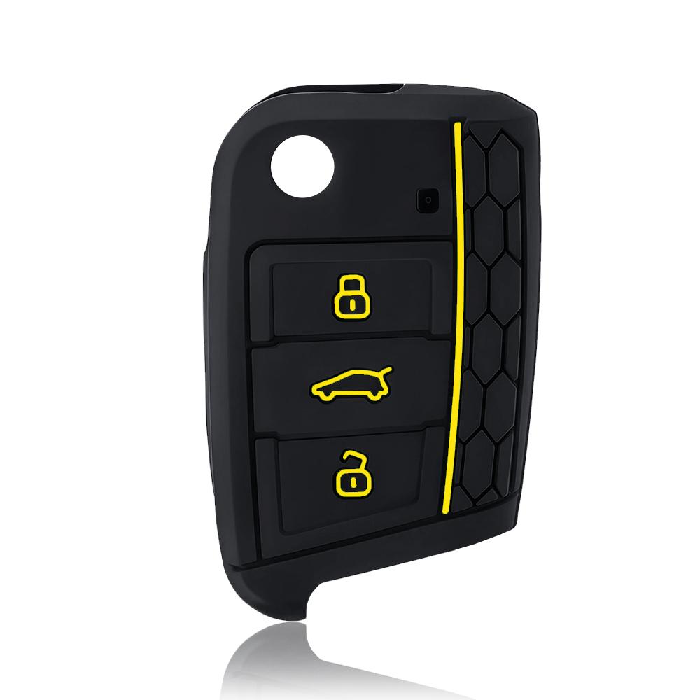 Силиконовый Чехол на 3-кнопочный Выкидной Ключ для Vw Golf 7 Mk7 Skoda Seat 2014 Корпус Брелока Octavia Combi Leon Ibiza Cuptra