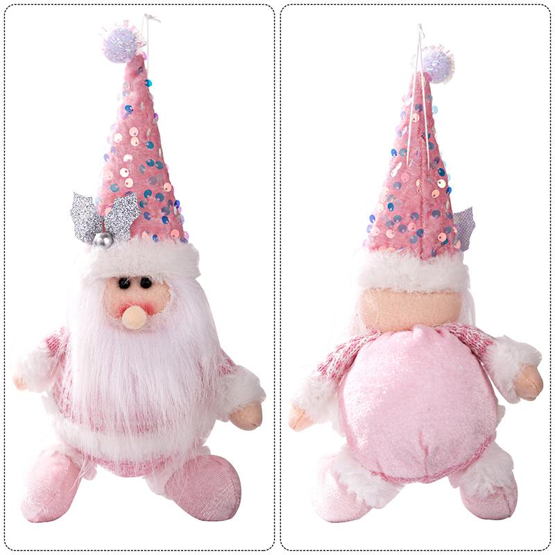 Рождественский Искусственный Снеговик Лось Розовая Серия Подвесные Рождественские Украшения Блеск Домашняя Вечеринка Пайетки Кукла Подвеска 3 Стиля