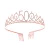 Birthday Party Crown Headband Rhinestone Crown Hair Accessories First Year Number Birthday Cake Ornaments Alloy Headband