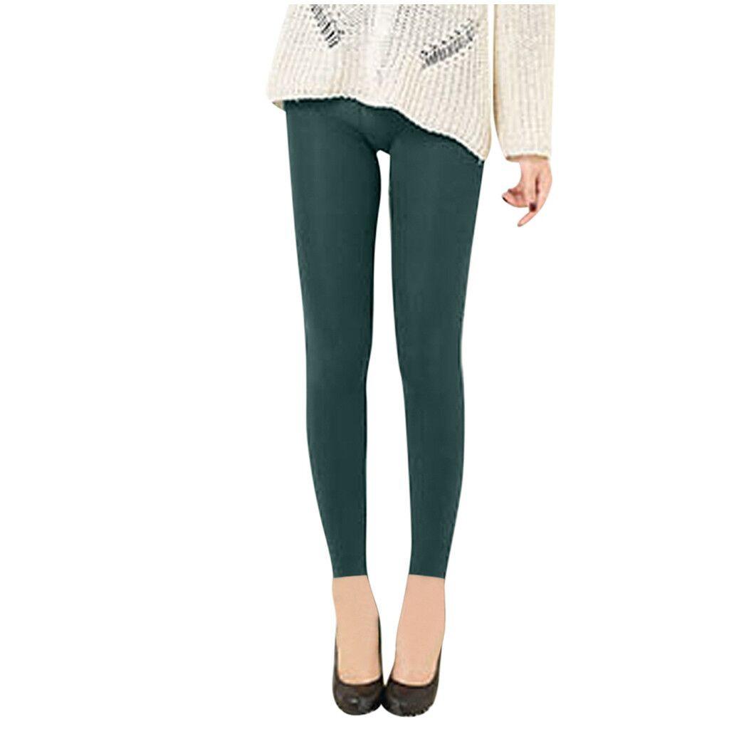 Женские зимние черные толстые теплые мягкие флисовые эластичные леггинсы на подкладке, брюки