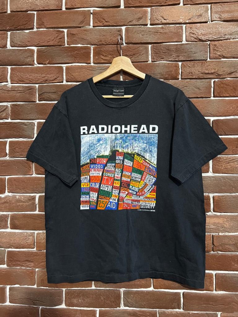 Rare Vintage 00s Radiohead Hail To Thief Tshirt Rock Band L black Unisex T-Shirt