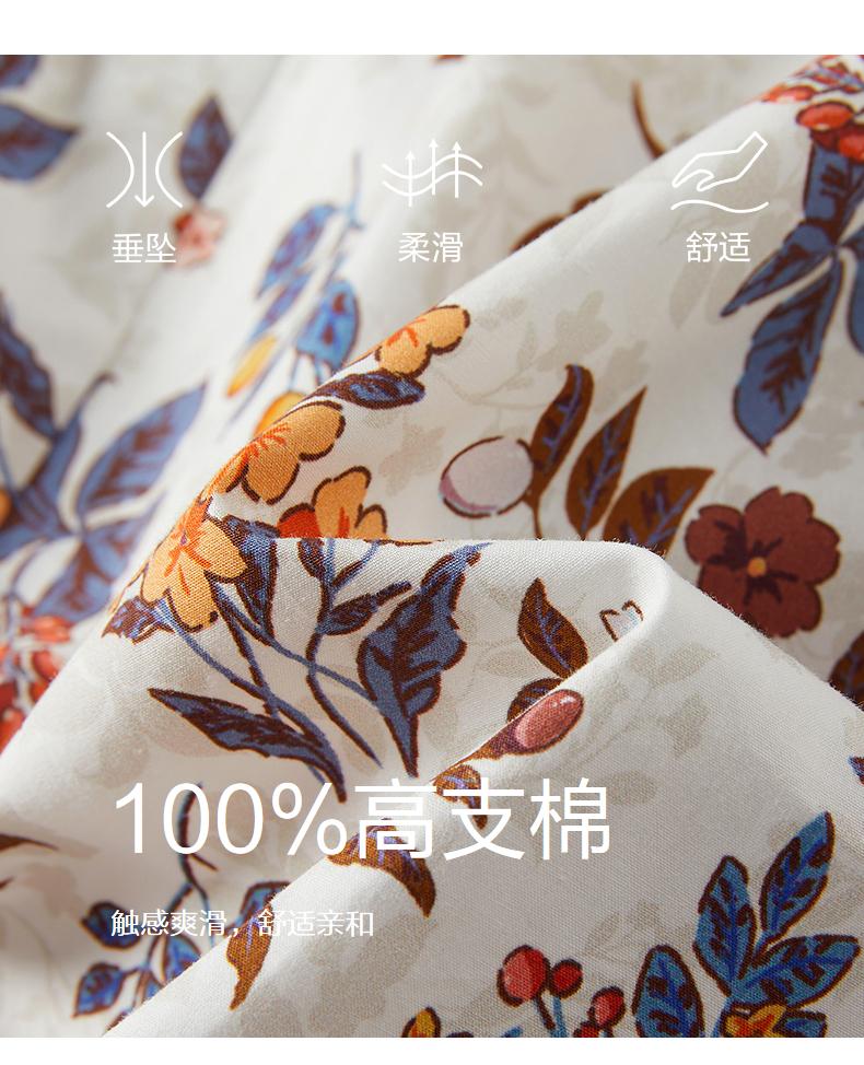 JUZUI Ретро деревенское цветочное платье 100% хлопок для женщин Летняя коллекция 2025