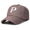 Letter P Embroidery Baseball Cap Adjustable Sun Protection Gifts Breathable