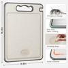 1pc Kitchen Food-grade Steel Cutting Board Non-toxic Double Sided Chopping Board Anti-slip Bpa-free Silicone Edges Wheat Straw Board