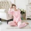 Women's Long-sleeved Flannel Pajamas Set Spring Autumn Cartoon Sleepwear Thickened Warm Printing Plush Cute Sleeping Suit Set