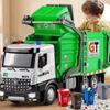 New 1:24 Large Urban Sanitation Vehicles Alloy Metal Diecast Model Car Sound & Light Series Simulation Construction Trucks Toys For Kids