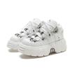 New Brand Punk Style Women Shoes Lace-up Heel Height 6CM Platform Shoes Woman Rock Boots Metal Decor Woman Sneakers
