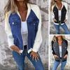 Fall Spring Women Jacket Colorblock Zipper Closure Long Sleeves Hooded Fake Chest Pocket Decor Lady Daily Wear Jacket