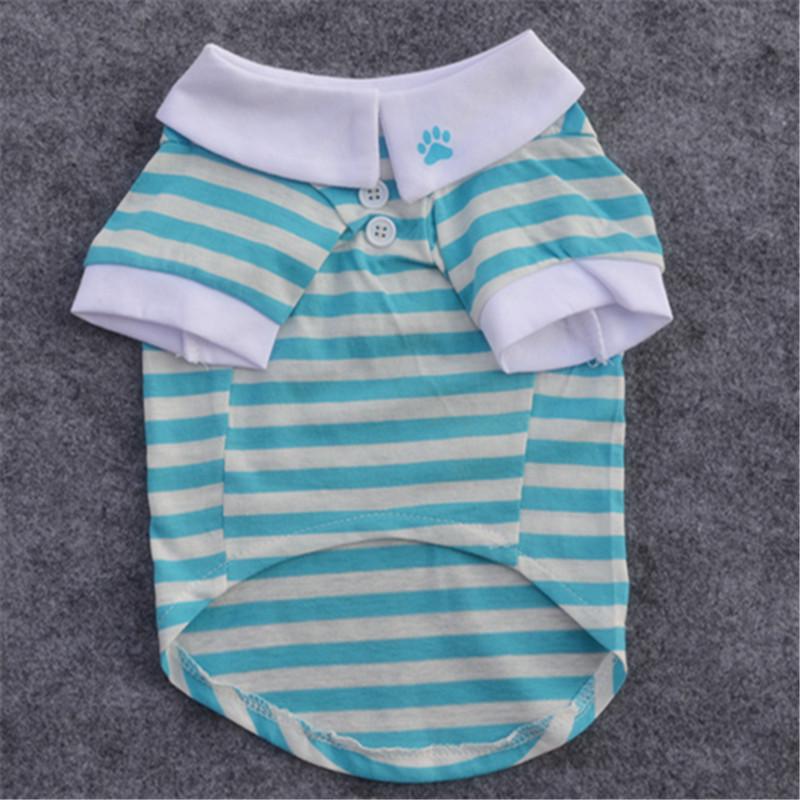 Pet Clothing, Cotton Classic Striped Shirt Polo Shirt, Summer Clothes, Lapel T-shirt