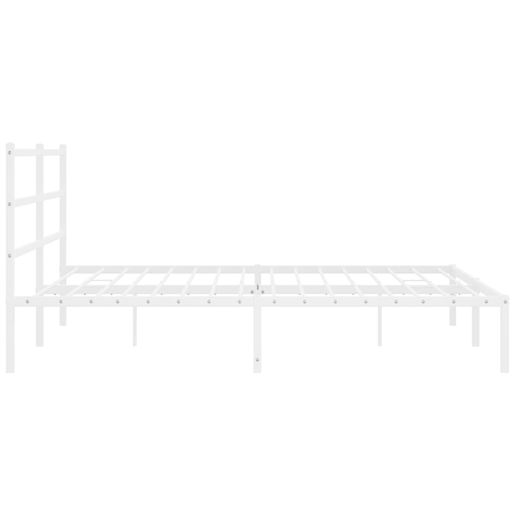 Vidaxl Металлическая Рама Кровати С Изголовьем, Белая, 193X203 См