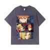 275 GSM Washed T-shirts 100% Cotton Haikyu V9 Dumpster Battle Print Unisex Heavy Cotton T Shirt