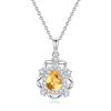 Natural colored treasure spar pendant s925 sterling silver non-fading necklace women's high-end design clavicle chain daily women's jewelry gifts