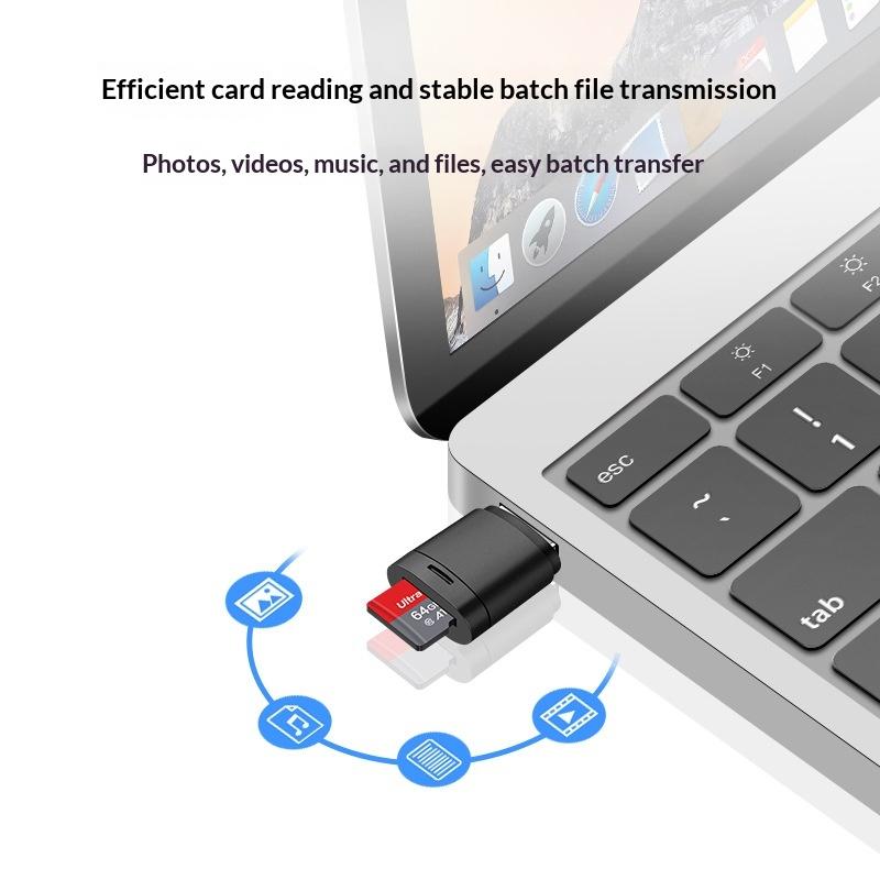1/5 шт. Портативный адаптер-кардридер для карт памяти USB 2.0 Мини-кардридер для карт TF Высокоскоростной кардридер с разъемом для карт TF Максимальная совместимость 2 ТБ