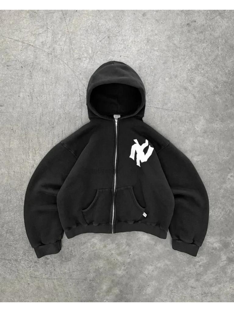 Harajuku Retr Новый узорный принт с цветочным принтом, свитер с капюшоном, повседневный свободный свитшот в стиле хип-хоп для пар