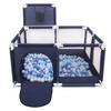Square Play Pen Filed with 100 Balls Basketball, Blue:blue/babyblue/pearl