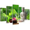 Five Piece Picture Canvas Print Buddha Zen Flower Leaf
