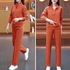 2 шт./комплект женский свитер брюки костюм на молнии воротник стойка длинные рукава спортивный свитер эластичный пояс брюки фитнес костюм осень весна спортивный костюм