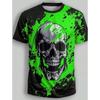 2024 Мужская футболка, модная повседневная, винтажная, с принтом мертвого черепа, 3D, летняя, с круглым вырезом, удобная, большая футболка, мужская верхняя одежда