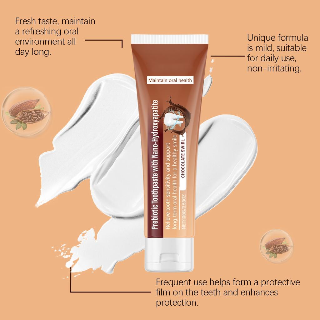 Зубная паста со вкусом шоколада Мягко очищает зубной камень, пятна, запахи, уход за зубами, зубная паста