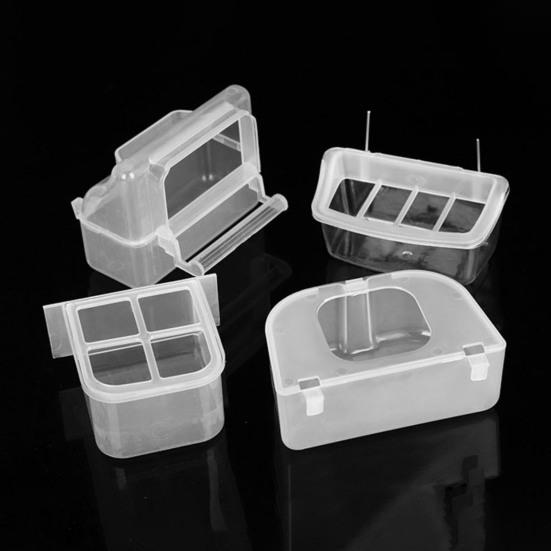 Parrot Feeder Drinker Bird Food Box Hanging Bowl Transparent Anti-Spill Water Tank Cage Birds Supplies Pet Plastic Food Container