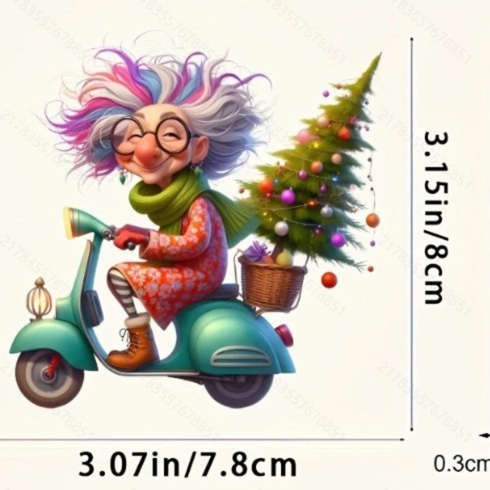 New 2D Flat Acrylic Flat Cartoon Grandma Pendant, Keychain Decoration Car Pendant