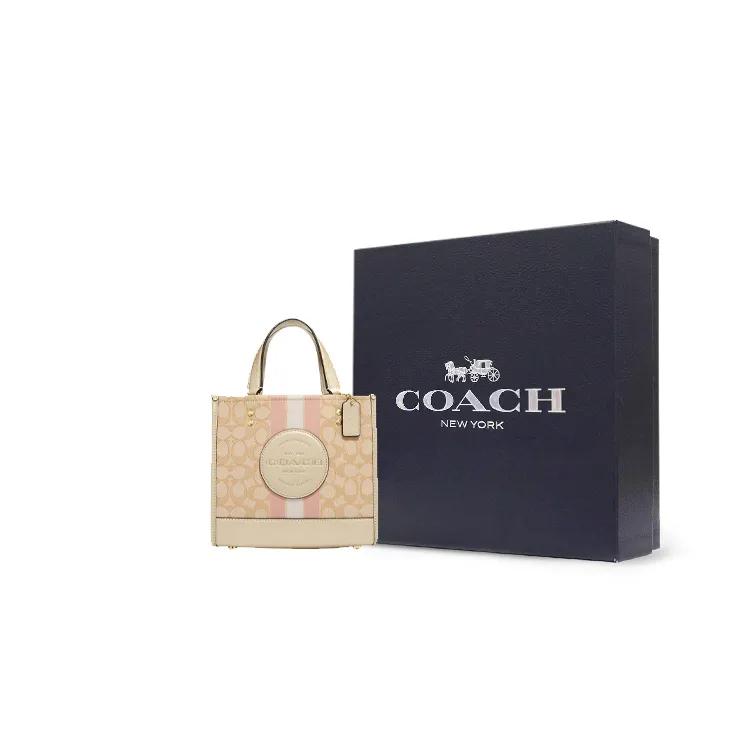 COACH Dempsey Iconic Jacquard Fabric Leather Calfskin Tote Bag , Shopping Bag , Shoulder Bag , Crossbody Bag , Handbag (Unisex) Handbags