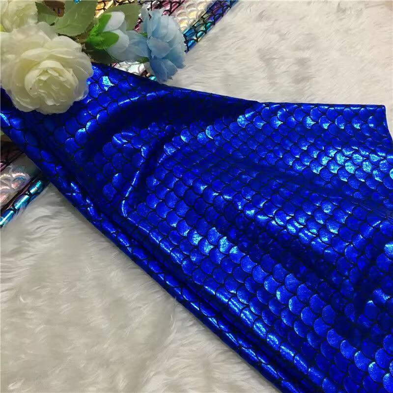 Ткань с блестками под рыбью чешую, эластичная, для DIY, костюмов для сценических выступлений, украшения свадебной вечеринки, шитья, ткани для купальника русалки
