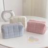 Solid Color Cosmetic Bag Cute Fur Makeup Bag for Women Travel Make Up Toiletry Bag Washing Pouch Plush Pen Pouch