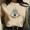 Women Summer T Shirt Print Golden Eyes Short Sleeve Tees Casual Printed Tops